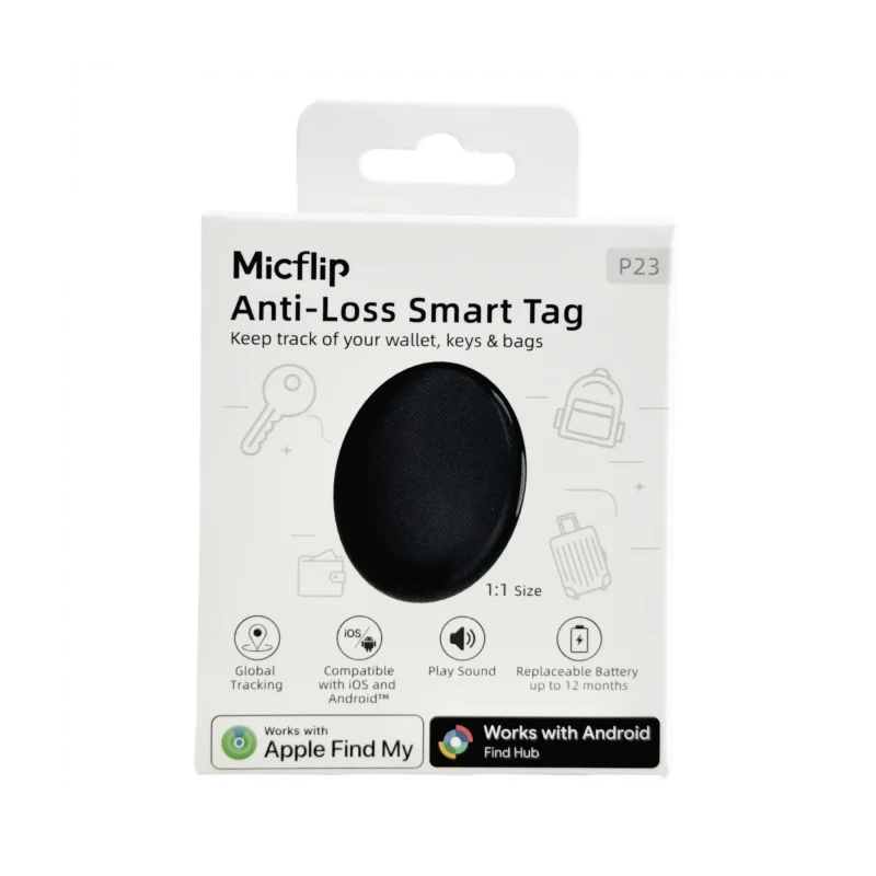 Rastreador Tag Negro Compatible con Apple Android
